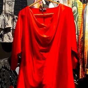 St. JOHN Silk cowl split sleeve Blouse